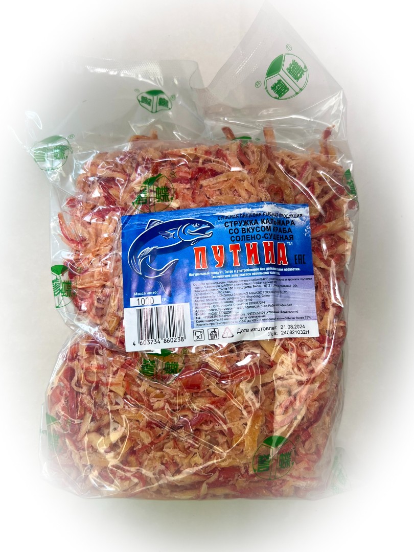 Кальмар стружка со вкусом краба "Розовая" (ПУТИНА) в Сарапуле